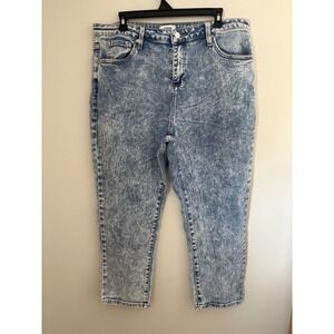 CEROS Women's Size 14 Acid Wash Denim Dad Jean High Rise 90's‎ Y2K Straight Leg